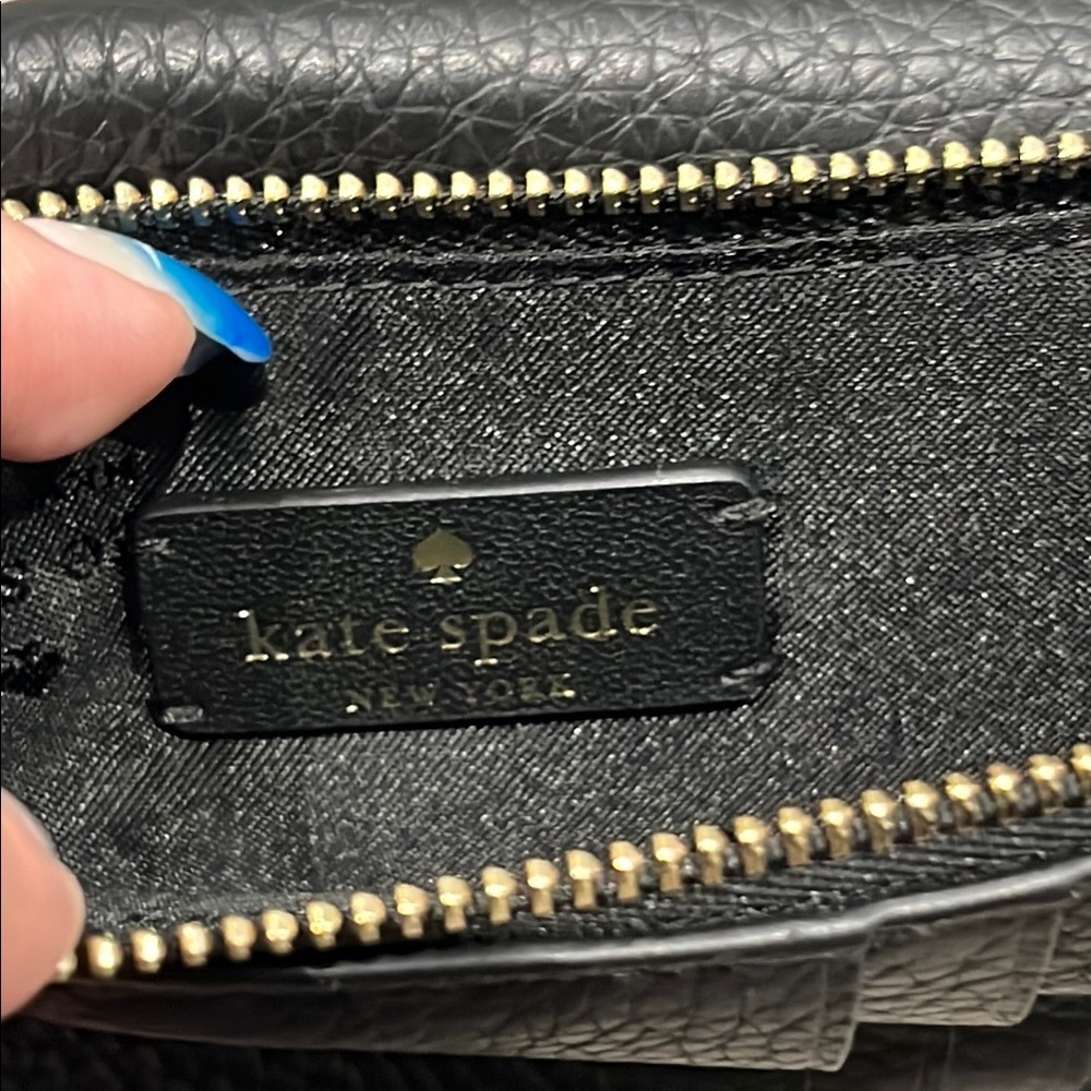 Kate Spade Black Dumpling Pebbled Leather Card Holder Wallet - Picture 9 of 9